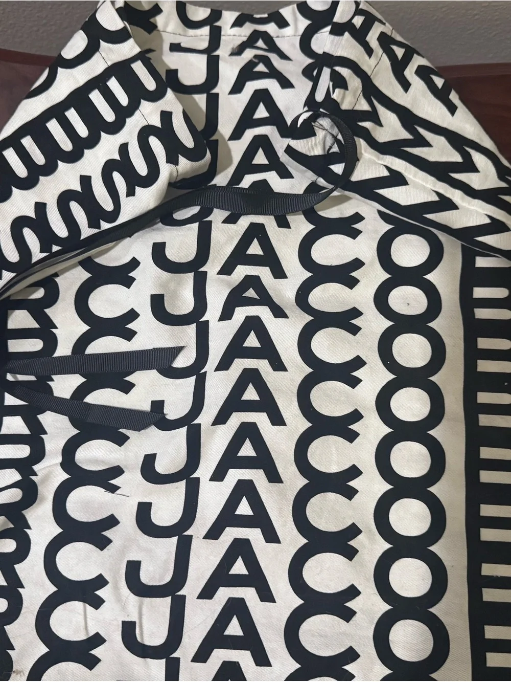 Marc Jacobs Black Studded Canvas Tote with Detachable Strap
